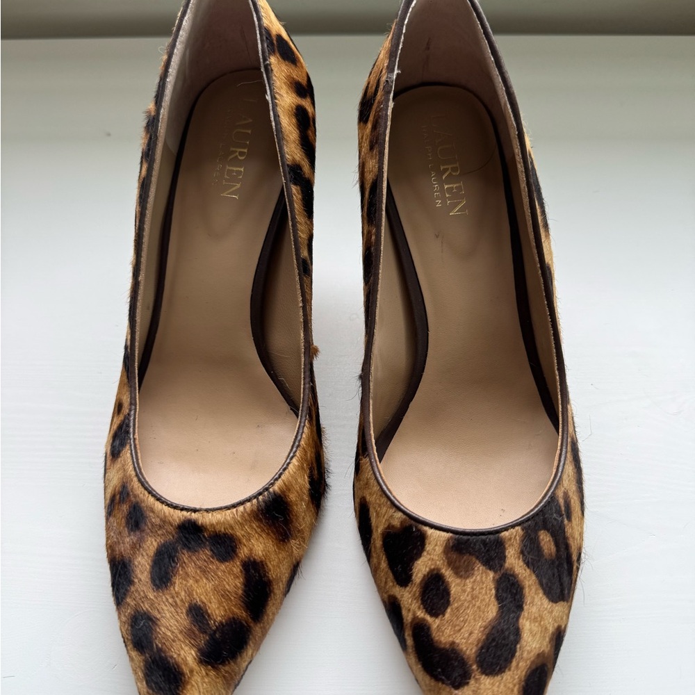 Lauren Ralph Lauren Brown and Black Heels. Leopard print.